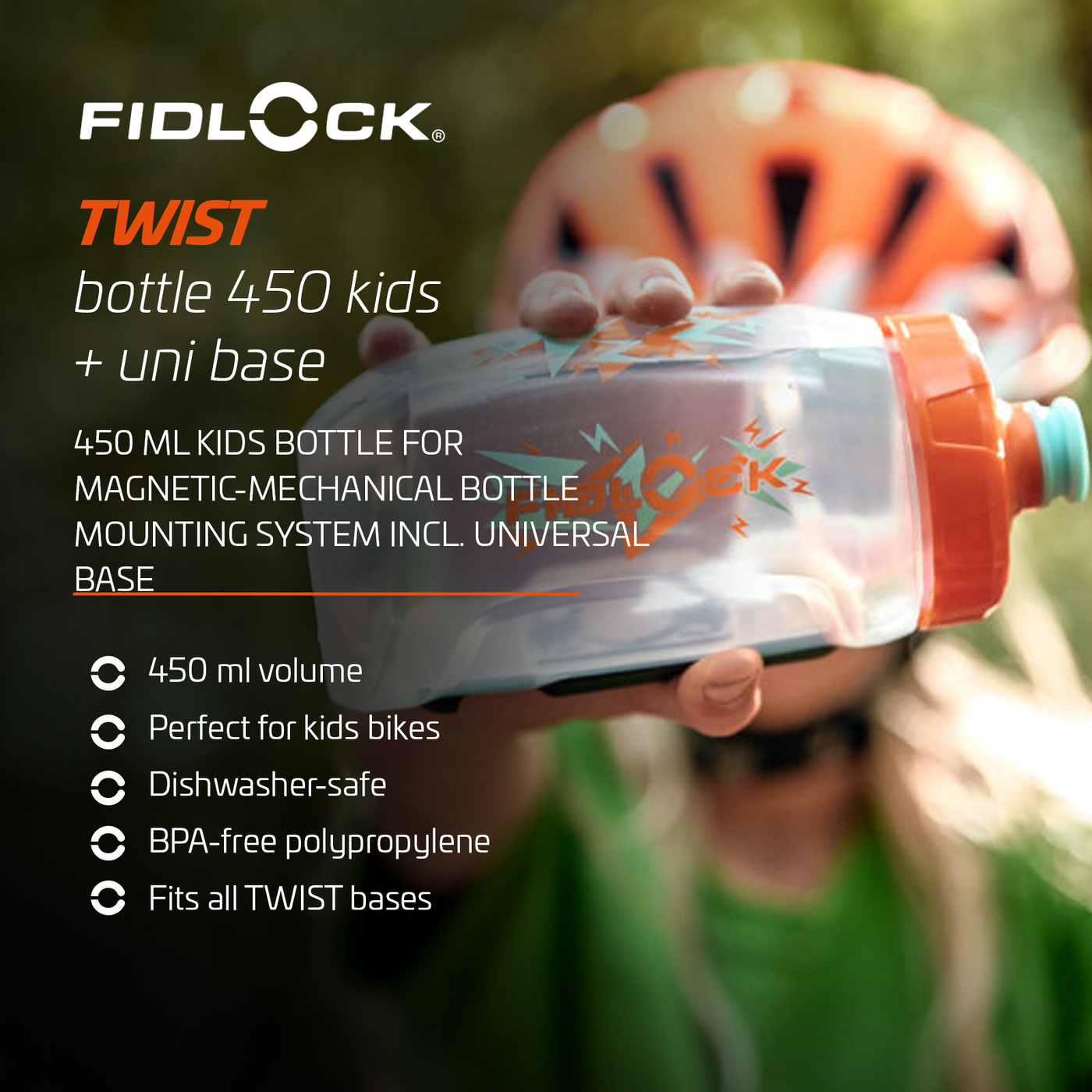 Bidon enfant avec base Fidlock Twist 450 - Bidon et Porte-bidon - Nutrition  - Equipements